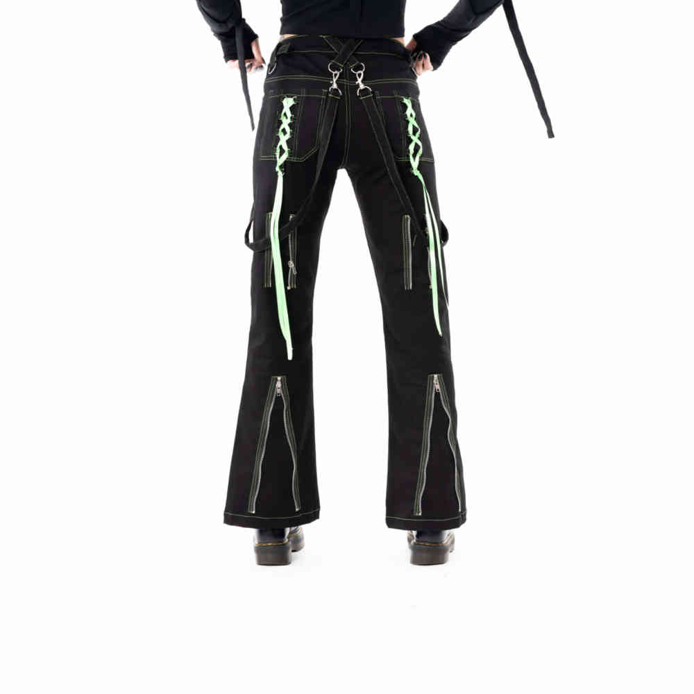 Poizen Industries - Fuse Wide leg trousers - Black/Green
